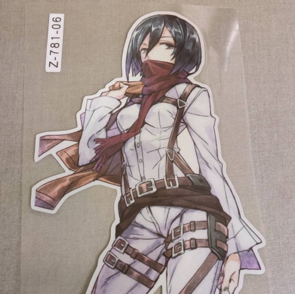 Mikasa Attack on Titan Cat Sticker Anime - Picture 4 of 5